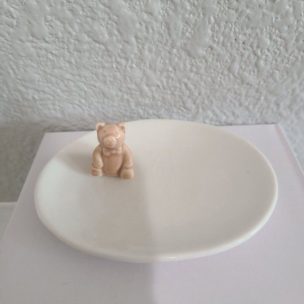 Ceramic Teddy Bear Ring Holder Plate